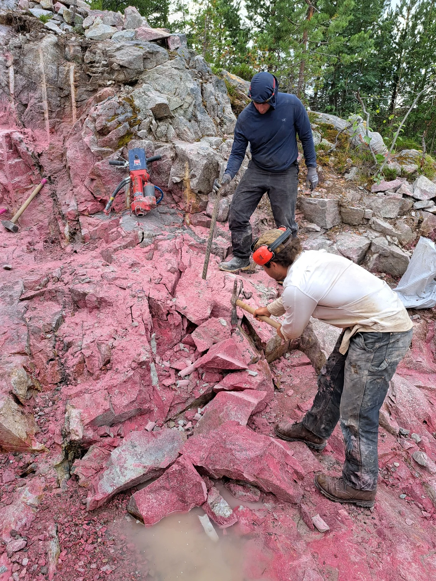 Thulite mining in Norway